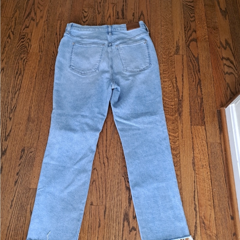 Madewell Faded Blue Straight Leg with Rips The Perfect Vintage Jean Size 29 - Picture 2 of 5